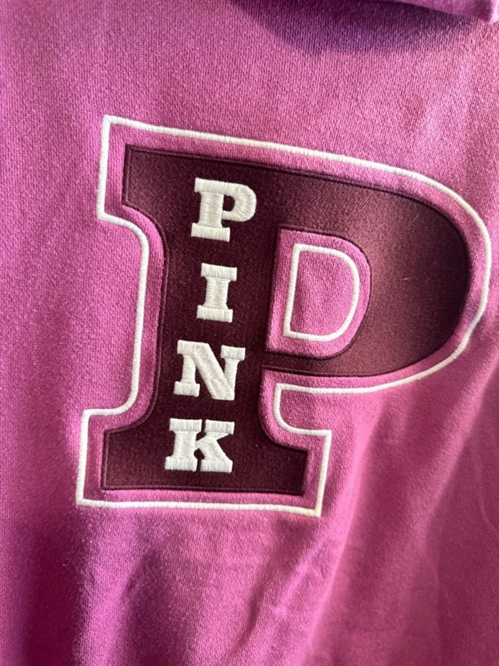 PINK Victoria Secret Zip-Up Hoodie in Bright Pink - Picture 3 of 7